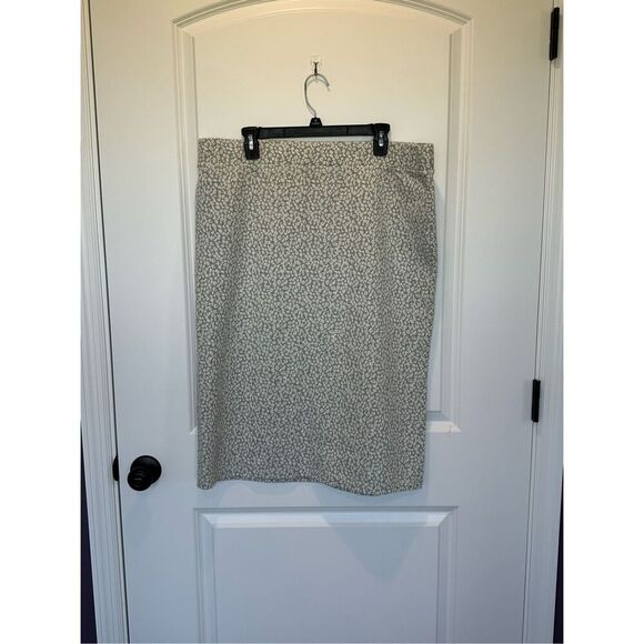 NWT Loft Gray Leopard Print Skirt Size XL - Picture 1 of 6